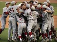 Lowell celebrates after winning the AAA Championship Game at AT&T Park.