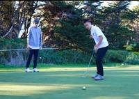 Lowell vs Lincoln 
3/2/2020
Freshman Lowell linkster Michael " The Law" Brand watches Ethan " The Grinder" Fong drop it like its hot on #6 at Lincoln Park GC 